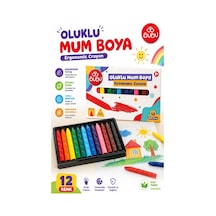 Oluklu Mum Boya 12 Li 1 Paket Bubu 12 Renk Mumboya Elleri Kirletmeyen Yıkanabilir Silinebilir Karton Kutu Çok Renkli