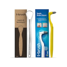 Tbrush Paslanmaz Çelik Dil Temizleyici / Dil Sıyırıcı & Beyazlatıcı ve Diş Silgisi