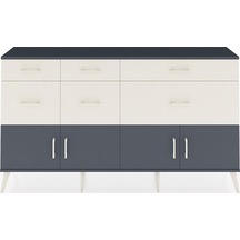 Arges Konsol Tek Raflı 6 Çekmeceli 4 Kapaklı 176x30x99 Antrasit-antrasit/aytaşı Antrasıt/aytası - Antrasıt