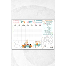 Çocuk Haftalık Planlayıcı - A4 - 30 Yaprak - Öğrenci Planlayıcı - Okul Planlayıcı - Ders Programı - 0588 Çok Renkli
