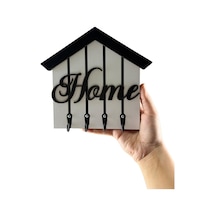 Home Yazılı Duvar Anahtarlık Askılığı, Anahtar Askısı, Anahtarlık Askısı Siyah - Beyaz