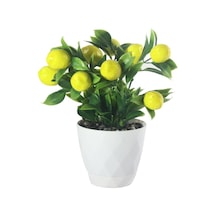 Yapay Çiçek Limon Ağacı Beyaz Saksıda Ve Dekoratif