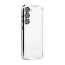 Samsung Galaxy  Uyumlu,  S24 Kılıf Razer Lensli Silikon - Gümüş