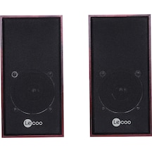 Lecoo DS105 Kablolu USB + 3.5mm Jack Girişli 6W Stereo Masaüstü Ahşap Hoparlör