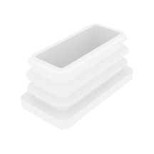 Cateksss 20x40 Mm Profil İçin Kademeli İçe Geçme Profil Tapası, Profil Kapak, Profil Tapa Ral9016 Beyaz - 25 Li Paket