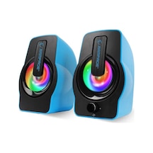 Rampage RMS-G7 FALSETTO 2.0 6 Watt RGB Ledli Mavi Multimedia Gaming USB Speaker