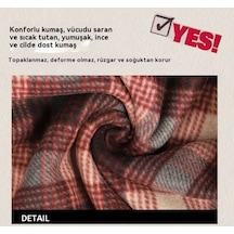 Erkek Kış Çizgili Ekose Kapşonlu Polar Ceket Gri