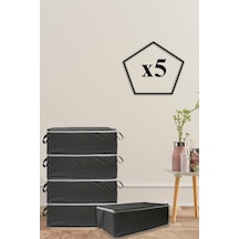 5 Adet Kapitone Desenli Bazaaltı Hurç 60x40x22 Gri Tela 60 X 40 Gri Tr Diğer