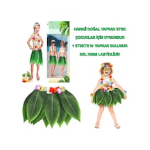 Tropikal - 622 - Esintili Hawaii Yapraklı Parti Eteği - Edntrend - Çocuk Boy