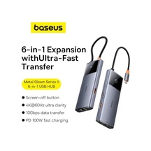Hub 6in1 Metal Gleam 2 Serisi, Usb-c'den 2xusb 3.0 Usb-c'ye, Hdmı Usb-c Pd Ethernet Rj45