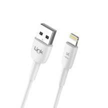 Linktech K601 Safe USB - İphone UyumluLightning 3A Data ve Şarj Kablosu 1mt Beyaz