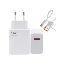 33 Watt Usb Hızlı Şarj Başlık Adaptör + 1m Hızlı Şarj Kablosu Fast Turbo Qualcomm 3.0 Ms-11 Hızlı Şarj Göstergeli Yerli Üretim 33w+type-c Kablolu