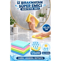 Sentetik Güderi Bez 3 Adet Oto Kurulama Bezi Cam Bezi Su Emici Hızlı Kuruyan Çok Amaçlı Genel Temizlik Bezi Mutfak Lavabo Banyo Kurulama Bezi Çok Renkli