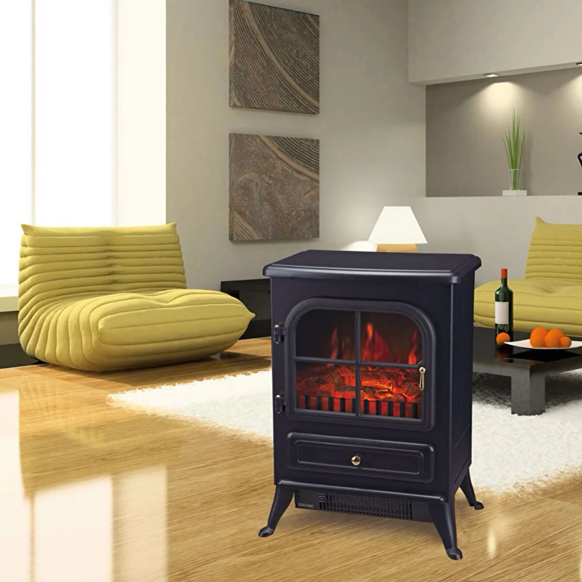 Fanlı Isıtıcı Elektrikli Şömine 1850 Watt 2 Kademeli