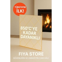 40 X 60 - Fıya Store - Baklava Desenli Seramik Cam - Şömine 850 C Dayanıklı Türkiye De İlk