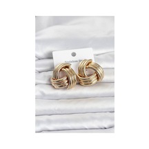 316l Çelik Gold Renk Sarmal Model Kadın Küpe Tj-bkp11841 Evimdeyokyok