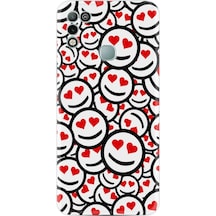 Infinix Hot 11 Play Kılıf Silikon Desen Gülen Surat 1774 Siyah
