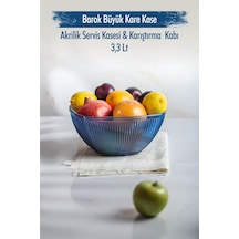 Akrilik Barok Lacivert Büyük Kare Meyve & Salata Kasesi & Karıştırma Kabı / 3,3 Lt Cam Değildir Diğer