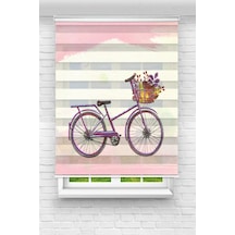 Perdeoutlet38 Baskılı Renkli Bisiklet Dijital Baskılı Zebra Perde-cocuk Odası-stor Perde Model:pz-2541 Çok Renkli