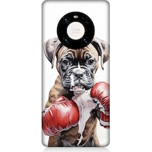 Huawei Mate 40 Pro Uyumlu Boksör Köpek Desenli Silikon Kılıf