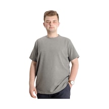 Mode Xl Büyük Beden Erkek T-shirt Bisiklet Yaka Waffle 20033 Haki Haki