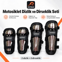 Motenar Motosiklet Dizlik Dirseklik Seti Delikli 4 Parça Siyah