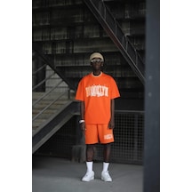 Brooklyn Baskılı Pamuklu Oversize Şortlu Penye Takım 001