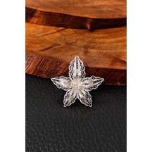 Telkari Gümüş Broş El İşi Bayan Taşsız Yaka İğnesi Modeli Kadın B Gümüş