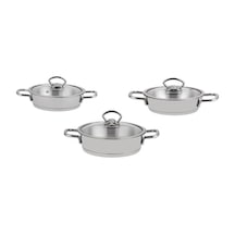 Nehir Silver Trend 6 Parça Çelik Sahan Seti