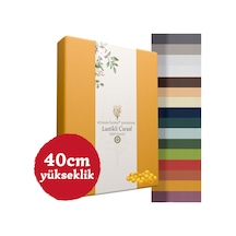 Home Premium Lastikli Çarşaf Yüksek Yataklara Özel 40cm Yükseklik Penye %100 Pamuk 150gr/m2 Oeko Tex Hardal