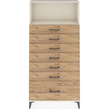 Arges Dolap Tek Raflı 7 Çekmeceli 88x30x182 Aytaşı-çam Aytaşı