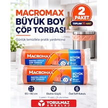 Macromax Büyük Boy Ekstra Güçlü Çöp Torbası 2 Paket Toplam 20 Adet
