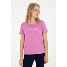 U.S. Polo Assn. Kadın Menekşe Bisiklet Yaka Tişört 50282899-VR037