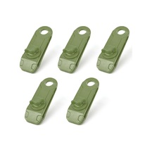 Xiyyadms 5 Adet Yeşil Nilon Çadır Klasması - Outdoor Kamp, Piknik İçin Güçlü Tutucu, Açıkova, Tentezzi Klipsi Koyu Yeşil