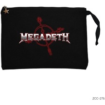 Megadeth Cryptic Siyah Clutch Astarlı Cüzdan / El Çantası