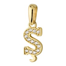 Goldkupe 14 Ayar Altın Ş Harfi Taşlı Kolye Ucu 0,53 Gr-6349 Altın