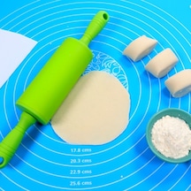 By Nevser 40 50 Cm Silikon Ölçekli Kullanımı Kolay Hamur Açma Matı Ekmek Mantı Makarna Hamuru Yoğurma Kahverengi