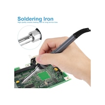 60w Elektrikli Havya Ayarlanabilir Sıcaklık El Aleti Kiti, 5 Lehim Ucu İle 220v Ab Tak