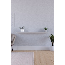 Yankı-BYEG 100 cm Mat Beyaz Mdf Duvar Rafı Gizli Bağlantı Kitaplık