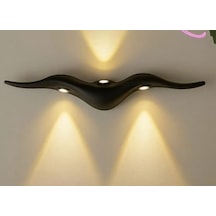 Elektrikle Çalışır, 10 Watt İç Ve Dış Mekan Sarı Işık 3000 Kelvin Led Aplik, Modern Tasarım Armatür Siyah