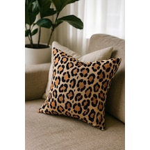Turkıshrug Kıngdom Leopar Desenli Kahverengi Kırlent Kılıfı 43x43 Cm Modern Ve Şık Tasarım 43 X 43 Çok Renkli