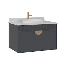 Orka Molino 80 Cm Antrasit Banyo Dolabı Alt Modül Ve Lavabo Navaro/antrasit