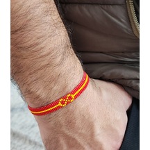 Harmel Jewelry Miyuke Sarı Kırmızı Sonsuzluk Taraftar Bileklik Sarı - Kırmızı