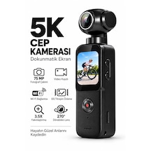 5k Cep Kamerası 3.5x Zoom 270 Derece Dönebilen Lens Eıs Titreşim Önleme Wifi Bağlantısı 5k Uhd Video Kaydı 75mp Fotoğraf Çekimi Dokunmatik Ekran Hızlı Odaklanma Çoklu Dil Desteği Aksiyon Kamerası