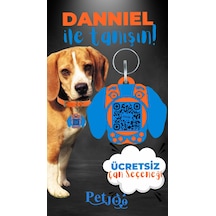 Petjoo 21.Danniel Mavi-Turuncu Qr'lı Köpek Künyesi