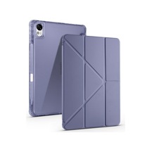 Lexroo Huawei Matepad 11.5 2025 Tri Folding Kalem Bölmeli Standlı Silikon Kılıf - Mor