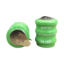 Sertec - 3.6v 3s1p 80 Mah 2 Pin Nı-mh Buton Pil