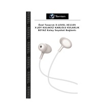 Özel Tasarım X-level Xe1105 X-joy Kulakiçi Kablolu Kulaklık Beyaz Kolay Seyahat Bağlantı