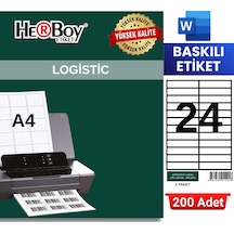 Herboy Hb-1224 105 X 23 Mm A4 Baskılı Laser Etiket 200 Adet
