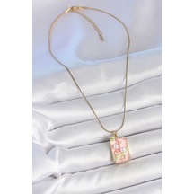Mey İthalat 316l Çelik Gold Renk Zincir Pembe Mineli İncli Çiçek İşlemeli Portre Model Kadın Kolye - Özel Seri Meyeb6821c12ac68d35123c008cc9